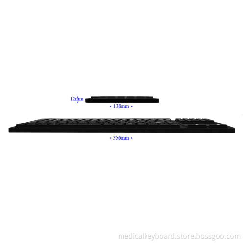 washable IP68 industrial keyboard with touchpad and backlight